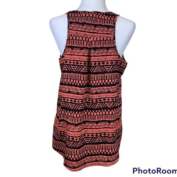 Ambiance Apparel Sleeveless Aztec Chiffon Blouse Large - Picture 2 of 8